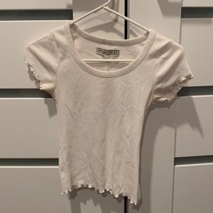 White lettuce cut crop top